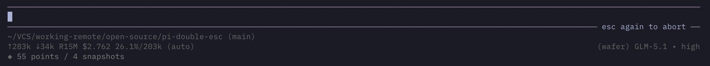 double-esc hint