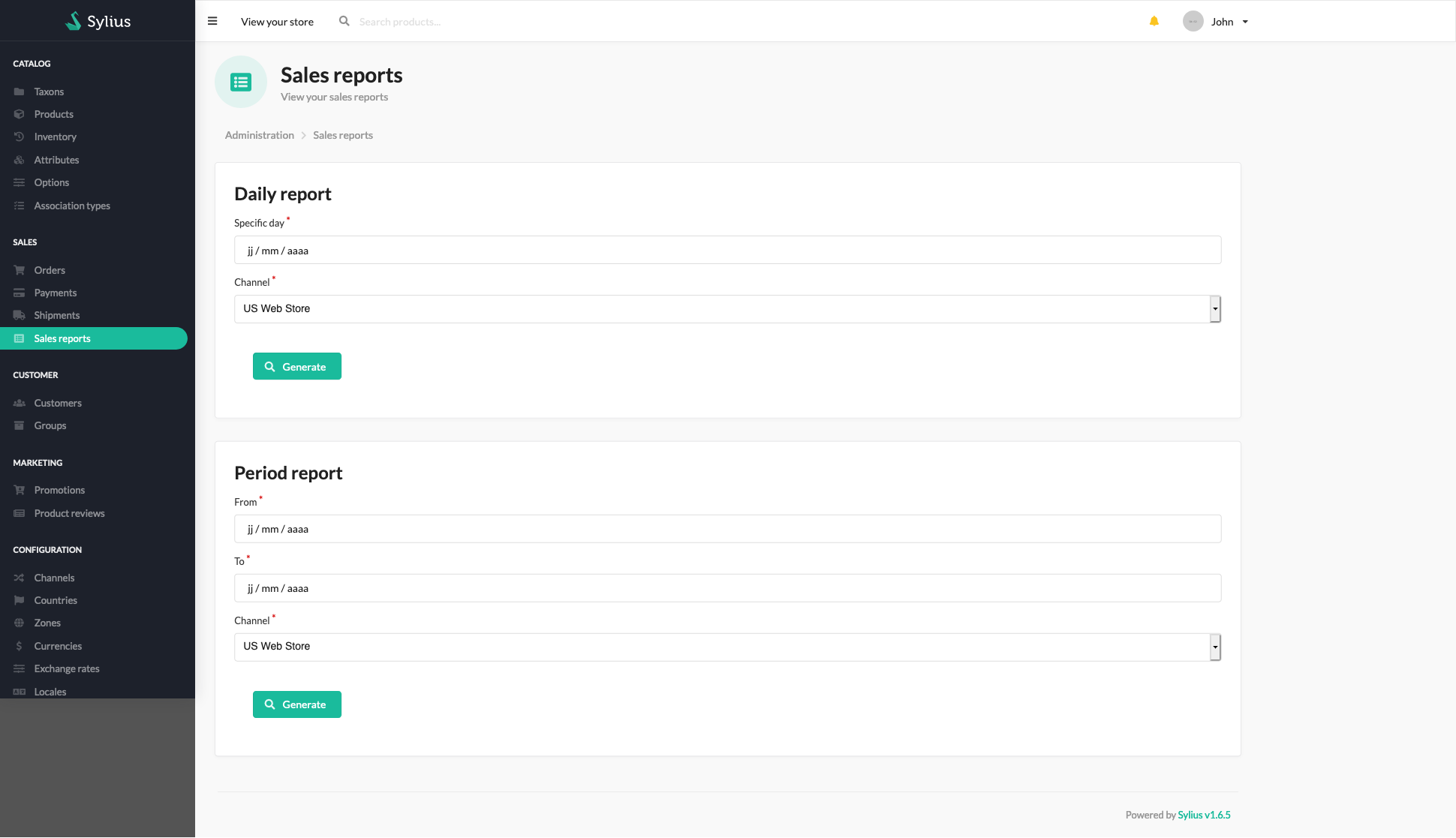 Reports form