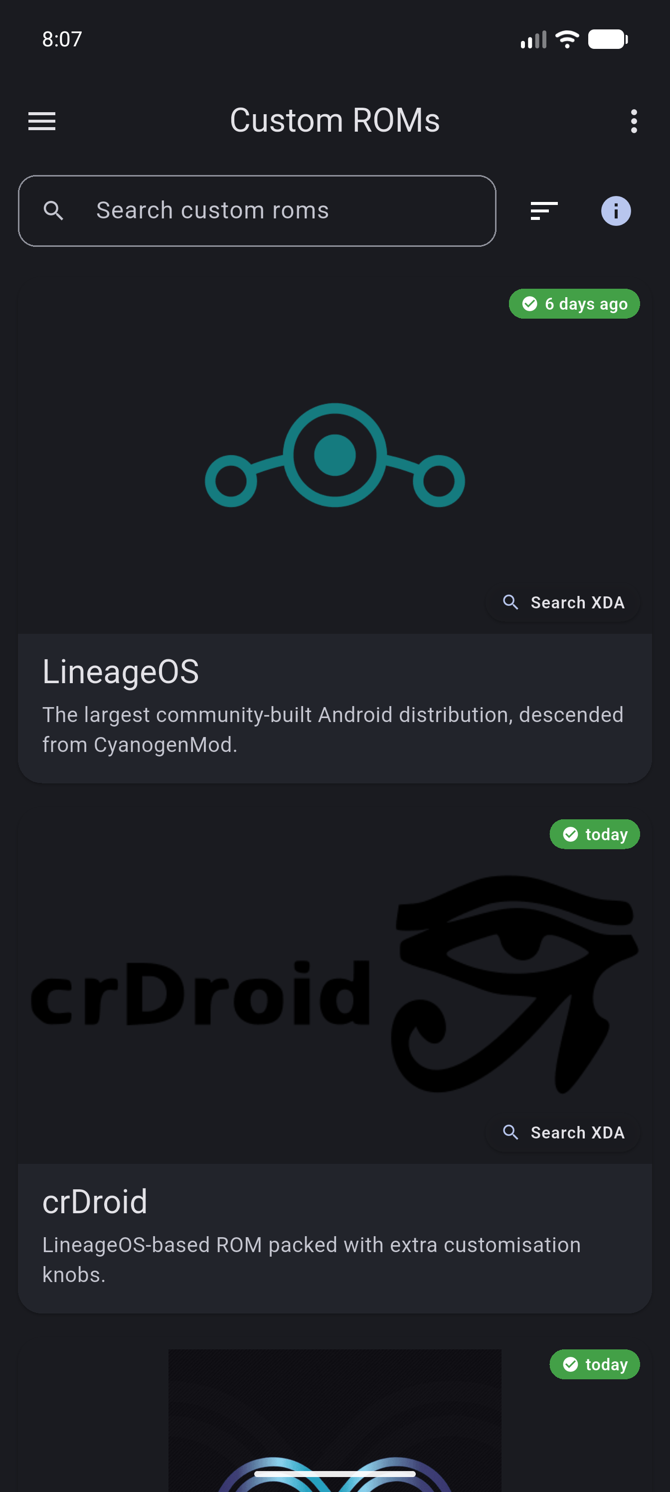 Custom ROMs list