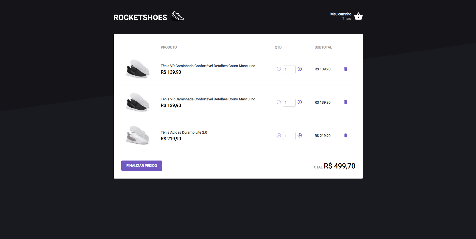 RocketShoes Cart