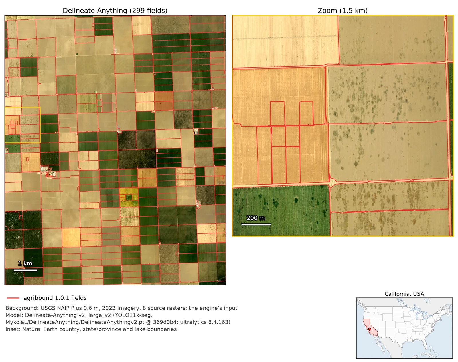 California — Delineate-Anything on USGS NAIP Plus
