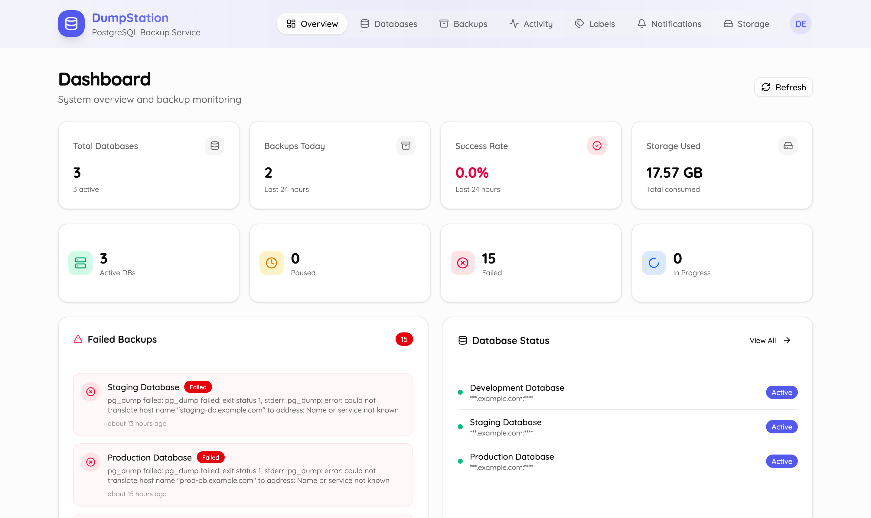 DumpStation Dashboard
