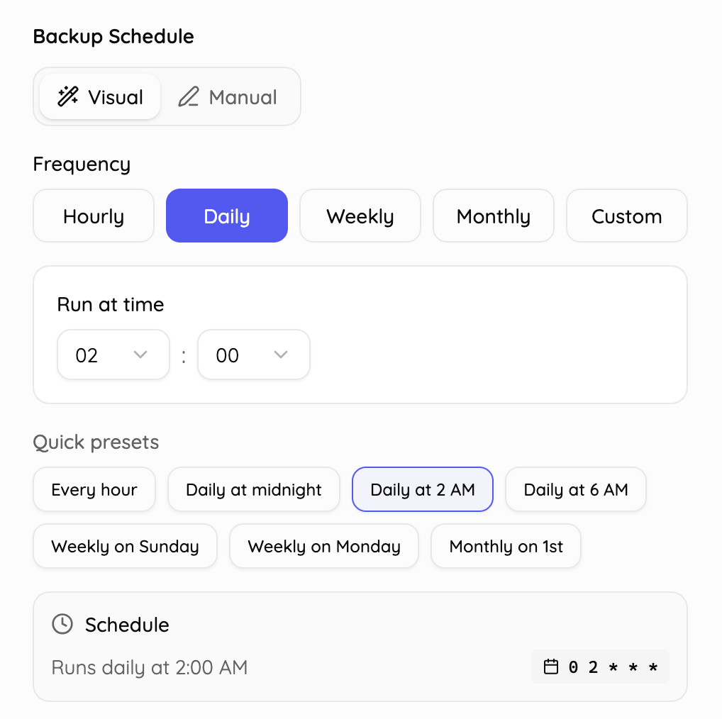 Scheduling Configuration