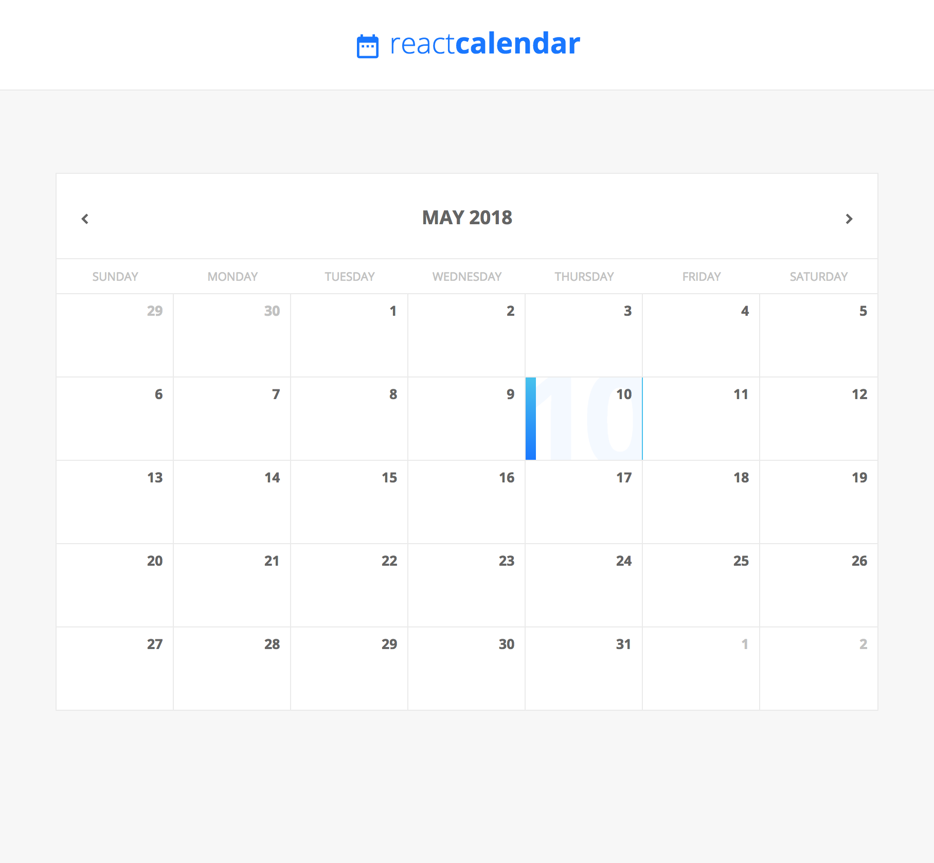 Custom React Calendar Component