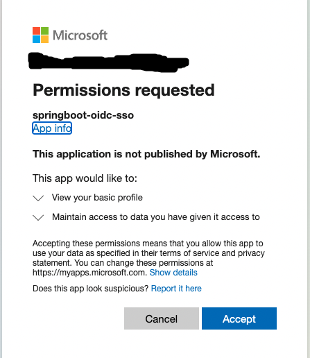 Microsoft Authorization-Consent Screen