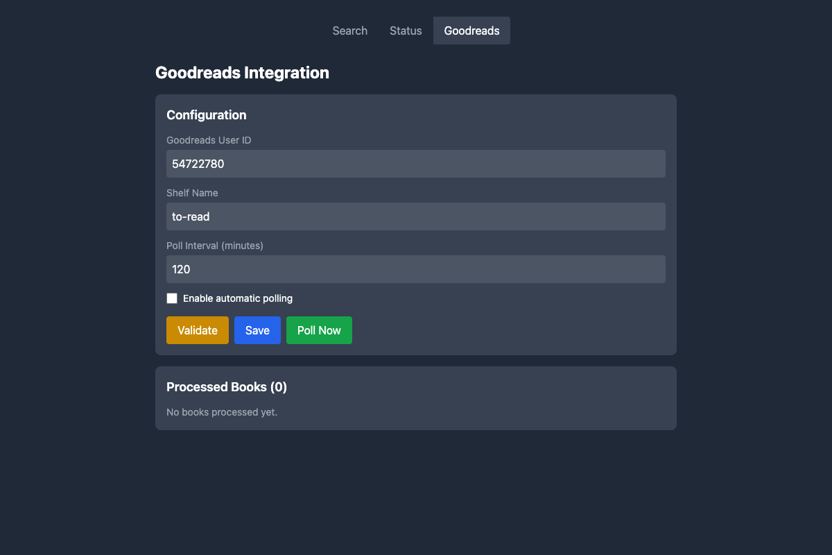 Goodreads Configuration