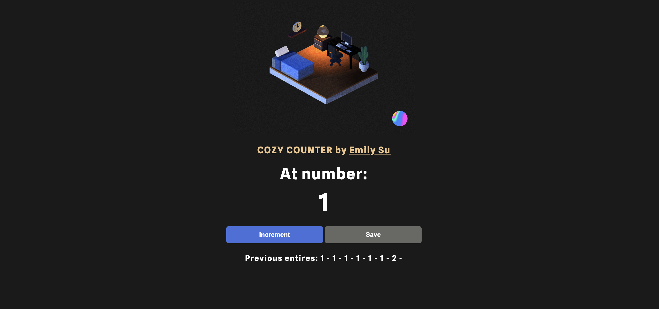 Cozy Counter Page