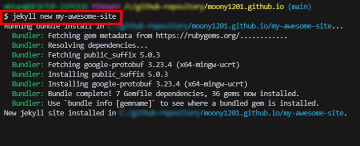 jekyll new my-awesome-site