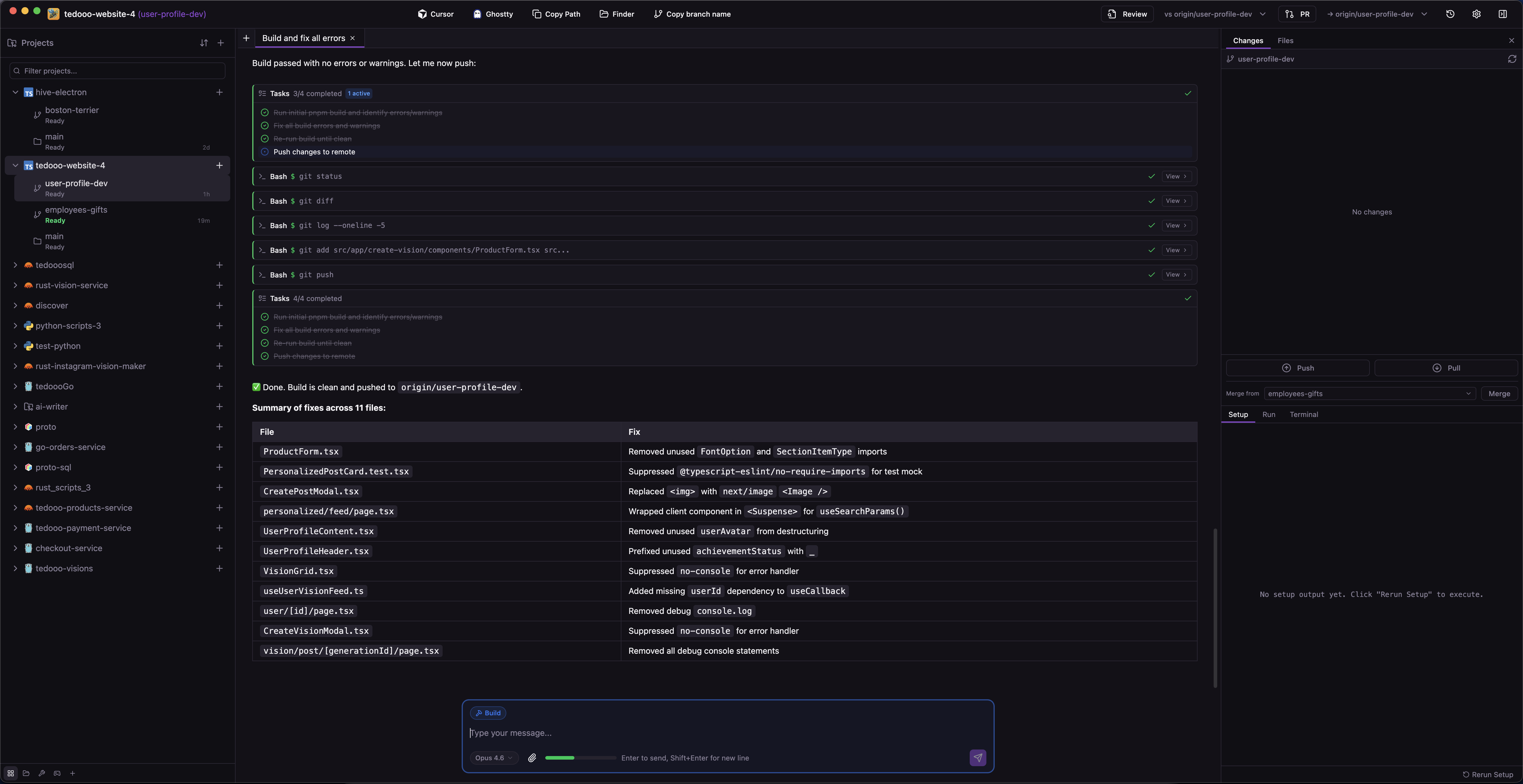 Hive — AI coding session with git worktrees