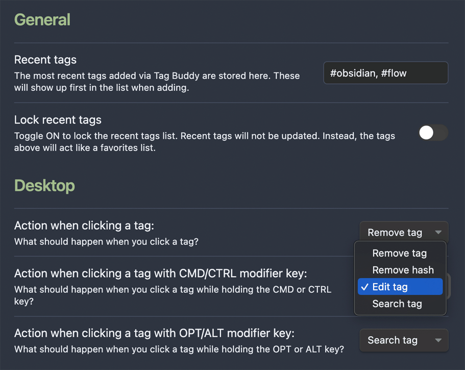 Tag Buddy Settings Pt1