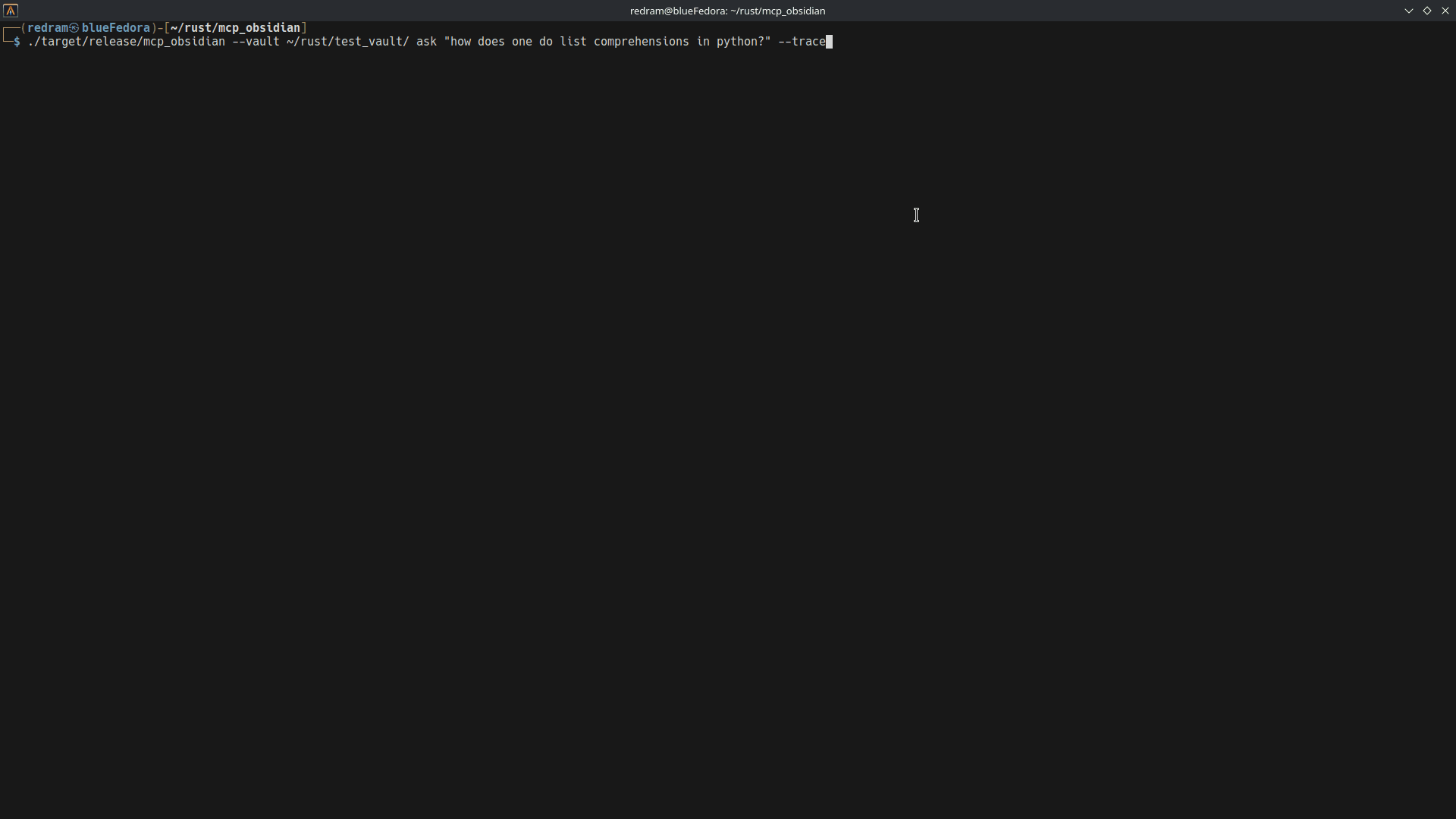 mcp-obsidian ask demo