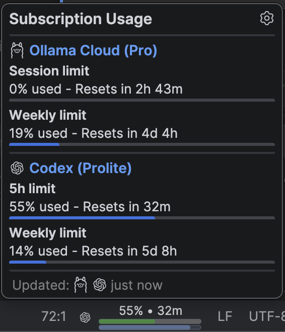 Quota popup