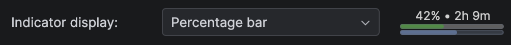 Status bar with percentage