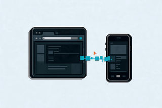 A browser and phone exchanging packets