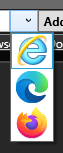 Illustration of a dropdown showing each browser icon