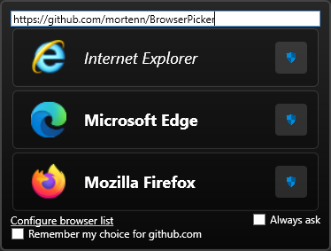 Screenshot of updated url in window