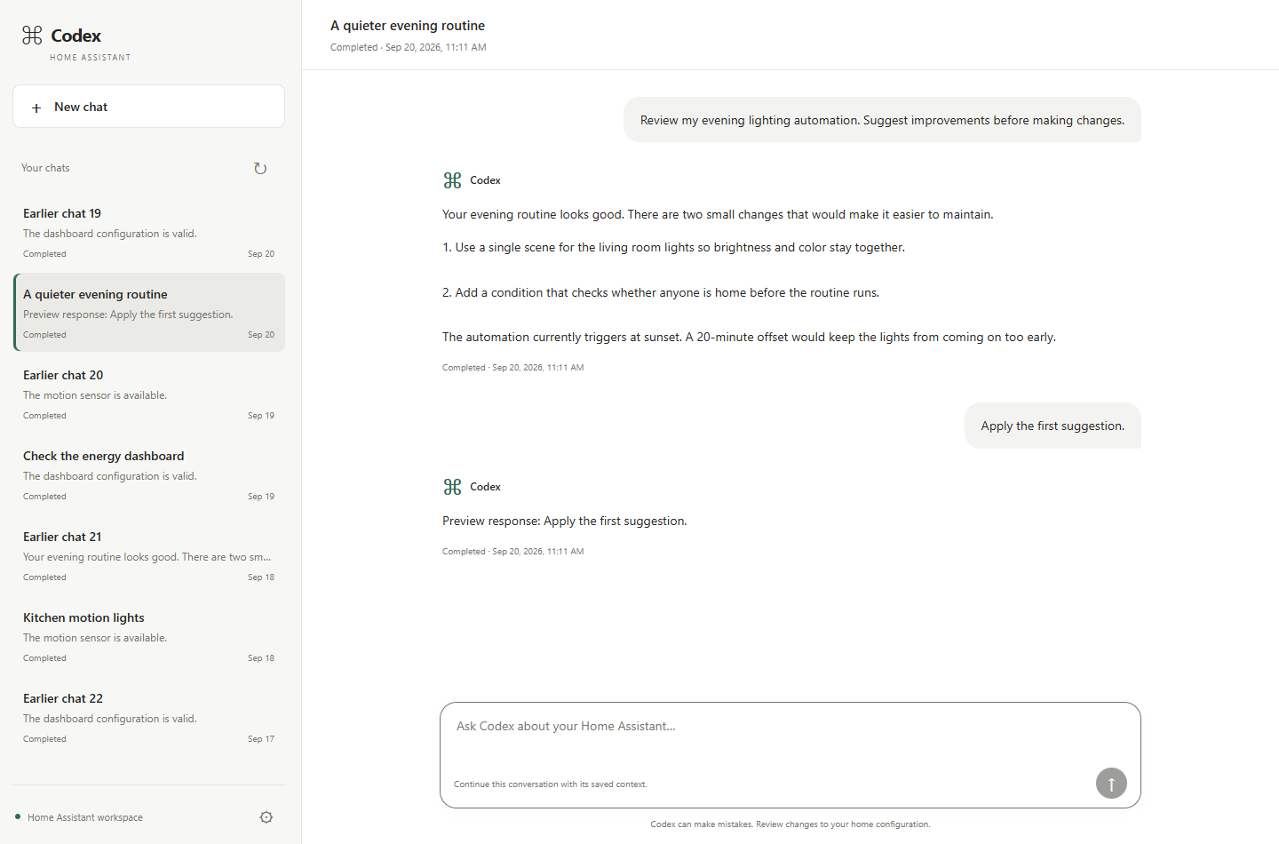 New desktop chat interface with saved conversations and a resizable sidebar