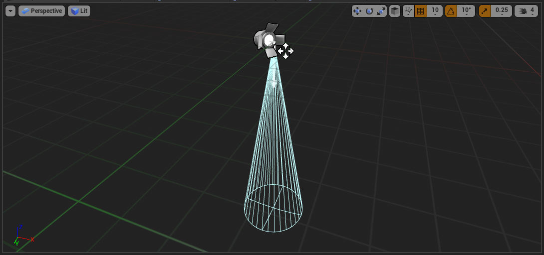 Blueprint Actor BP_LightSource in Viewport