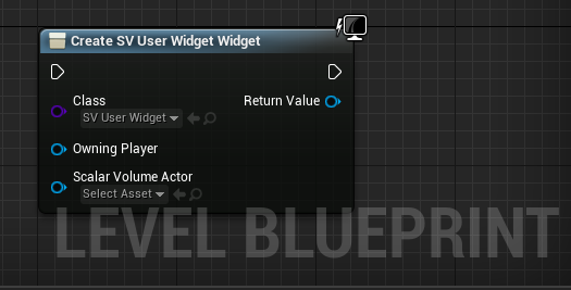 Level Blueprint, Create SV User Widget