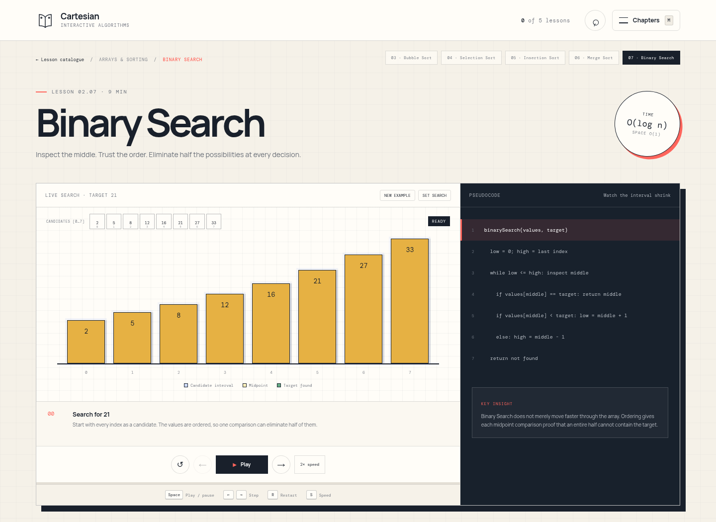 Cartesian Binary Search lesson
