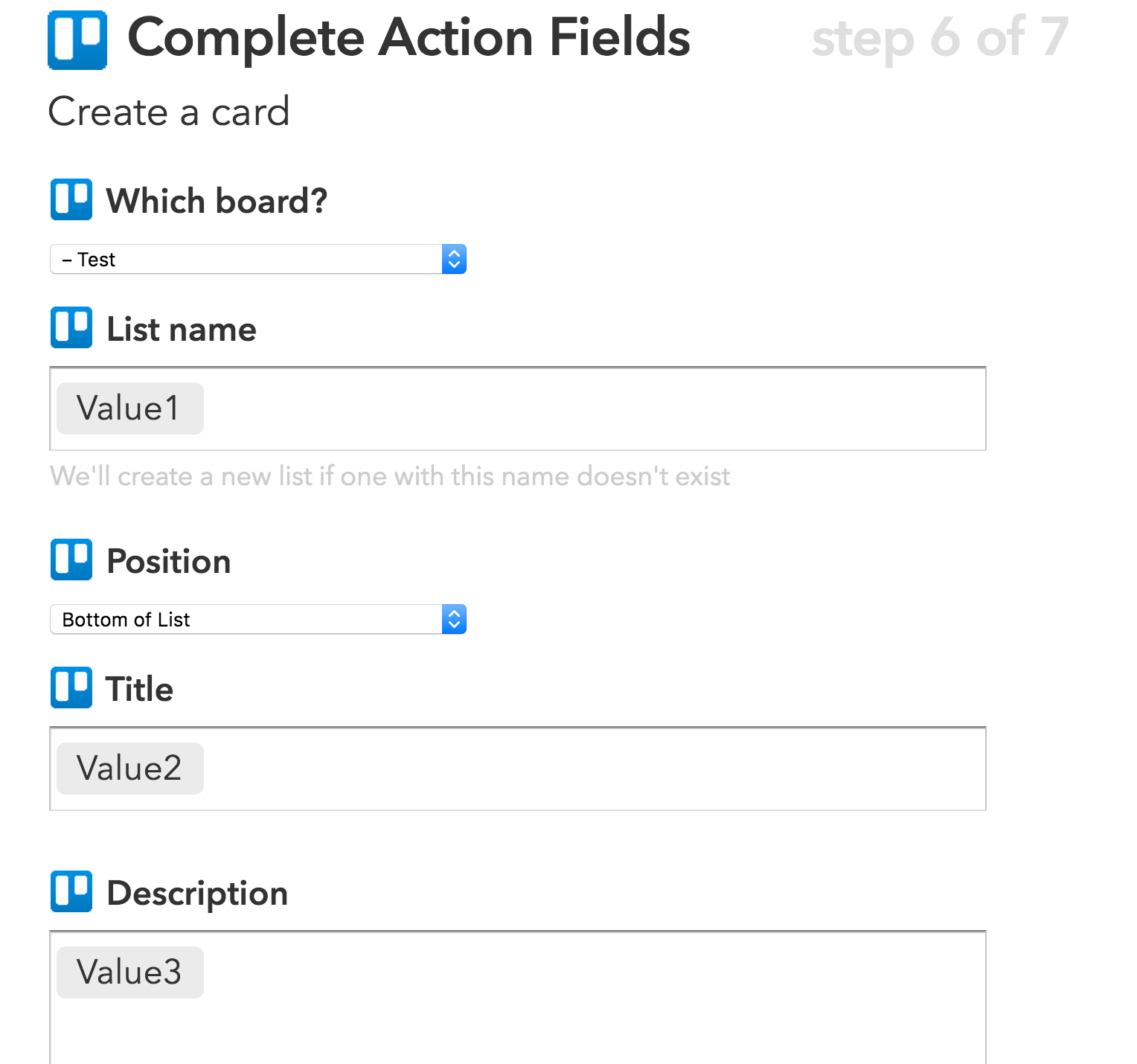 Image of filling out card fields
