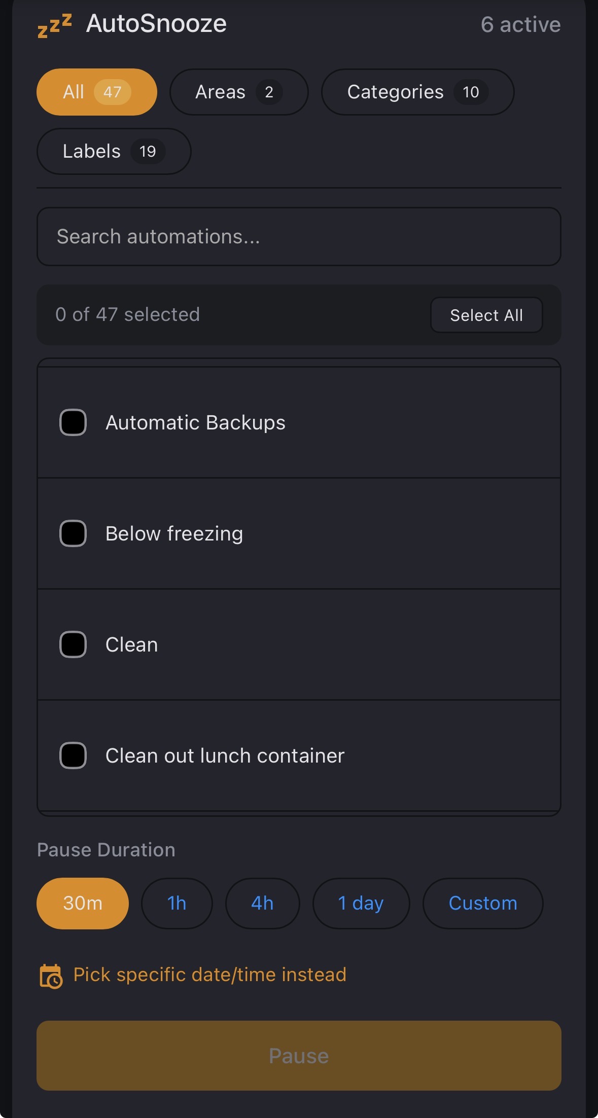 AutoSnooze Card