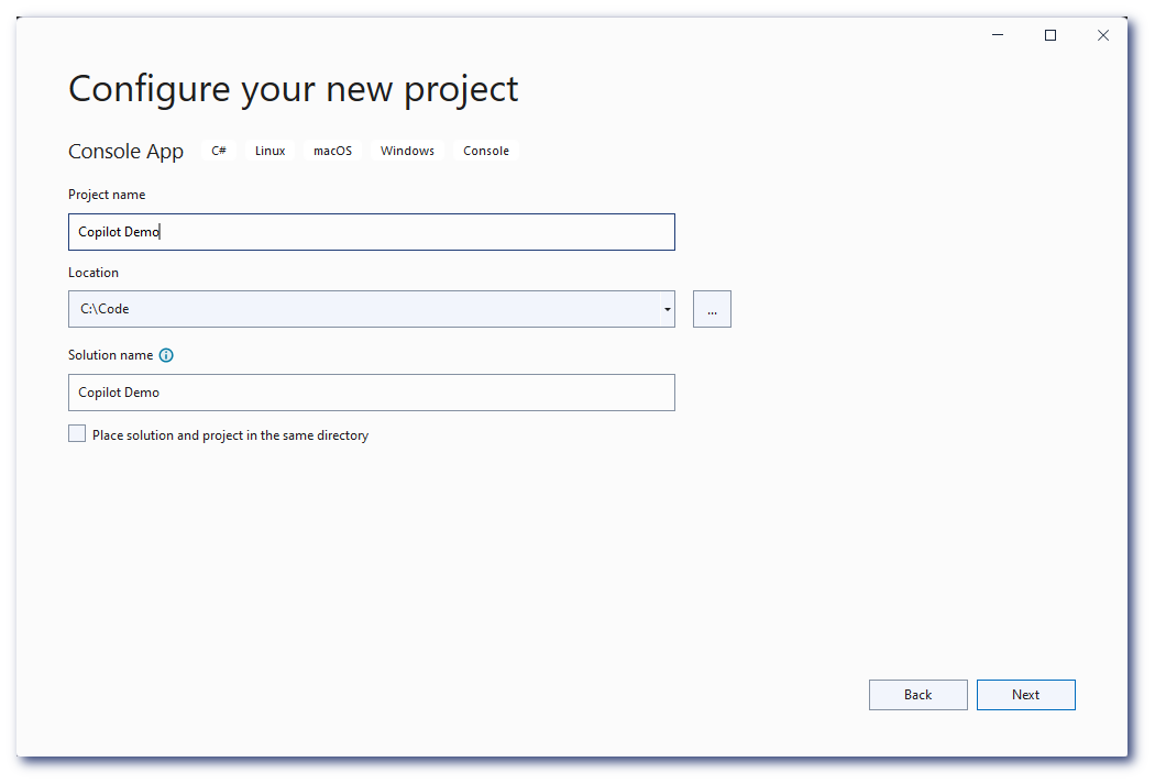 Configure your new project