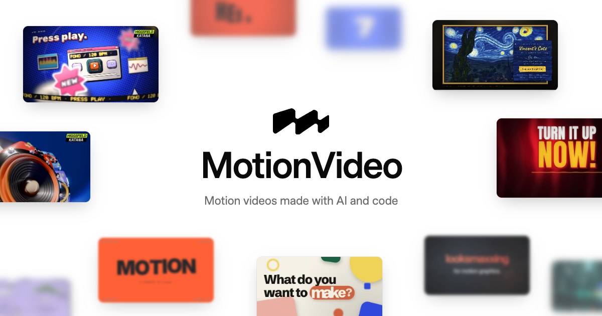 MotionVideo: motion videos made with AI and code.