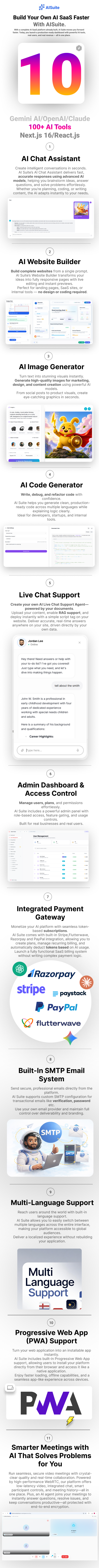 AI Suite – All-In-One SaaS AI Website Builder, Live Chat, AI Image, AI Video Generator, Gemini AI