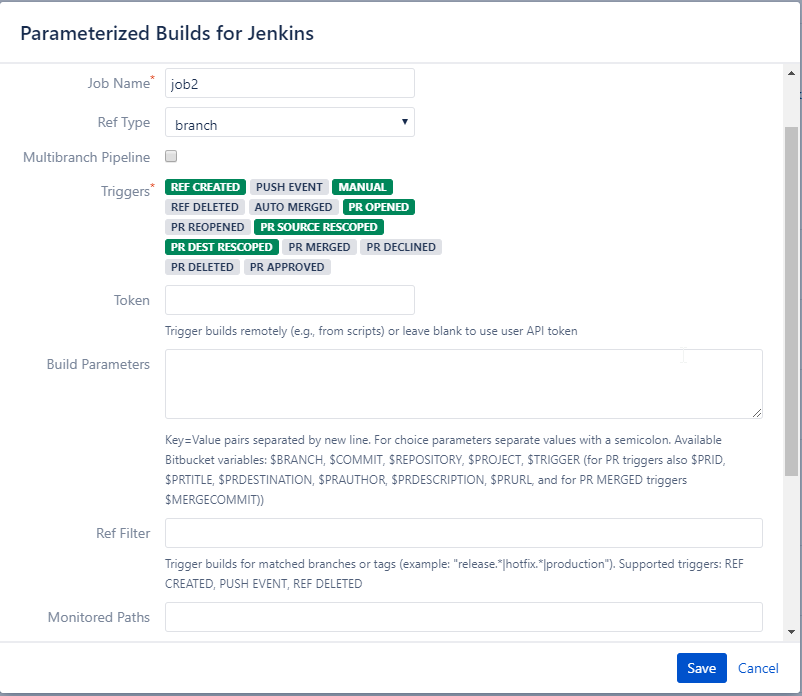 Jenkins hook settings