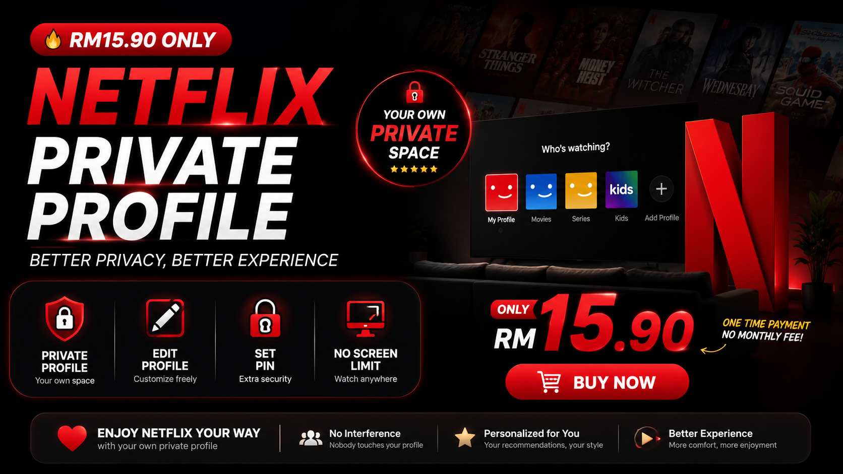 Netflix Private Profile RM15.90