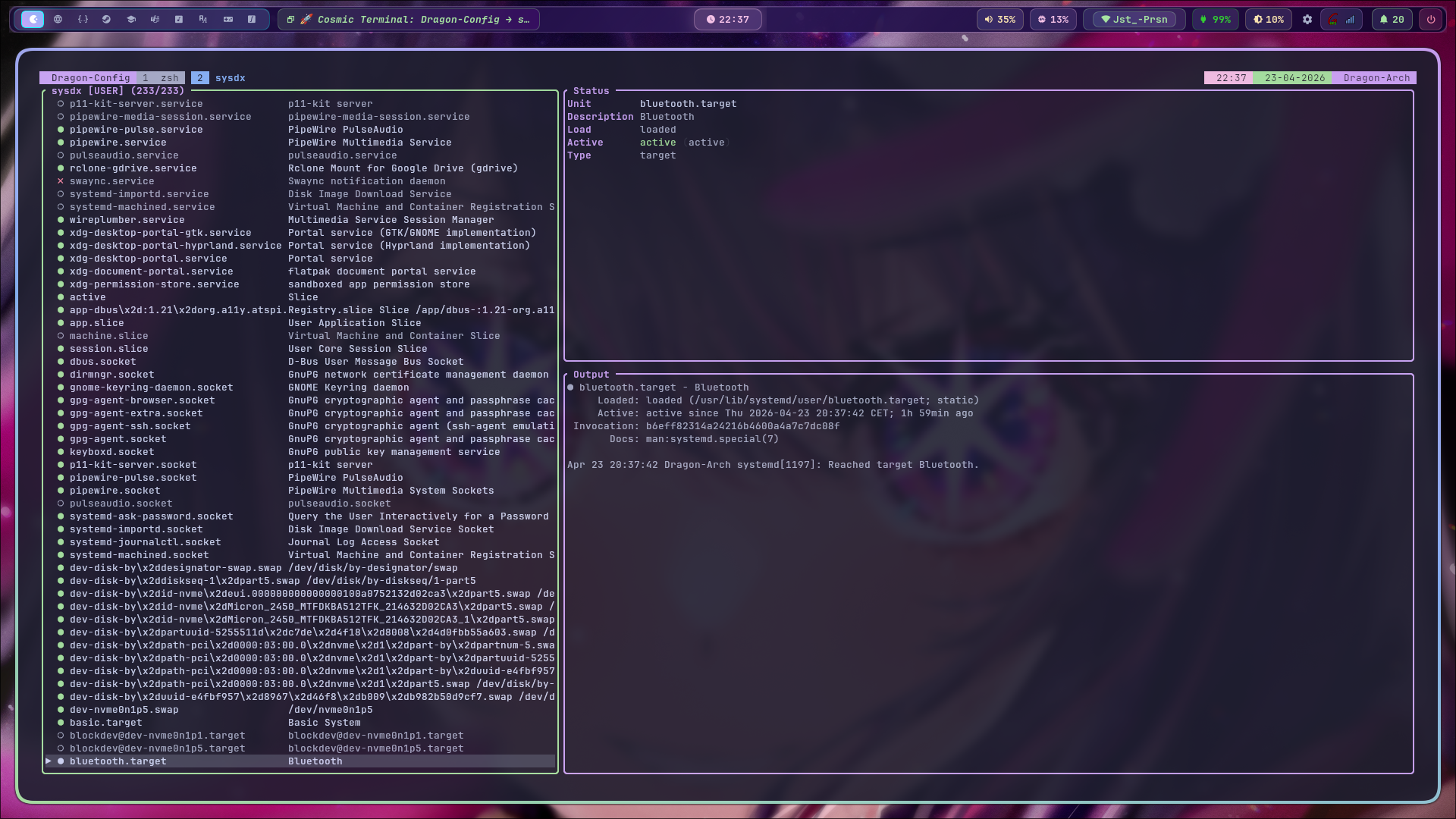 sysdx filtered view