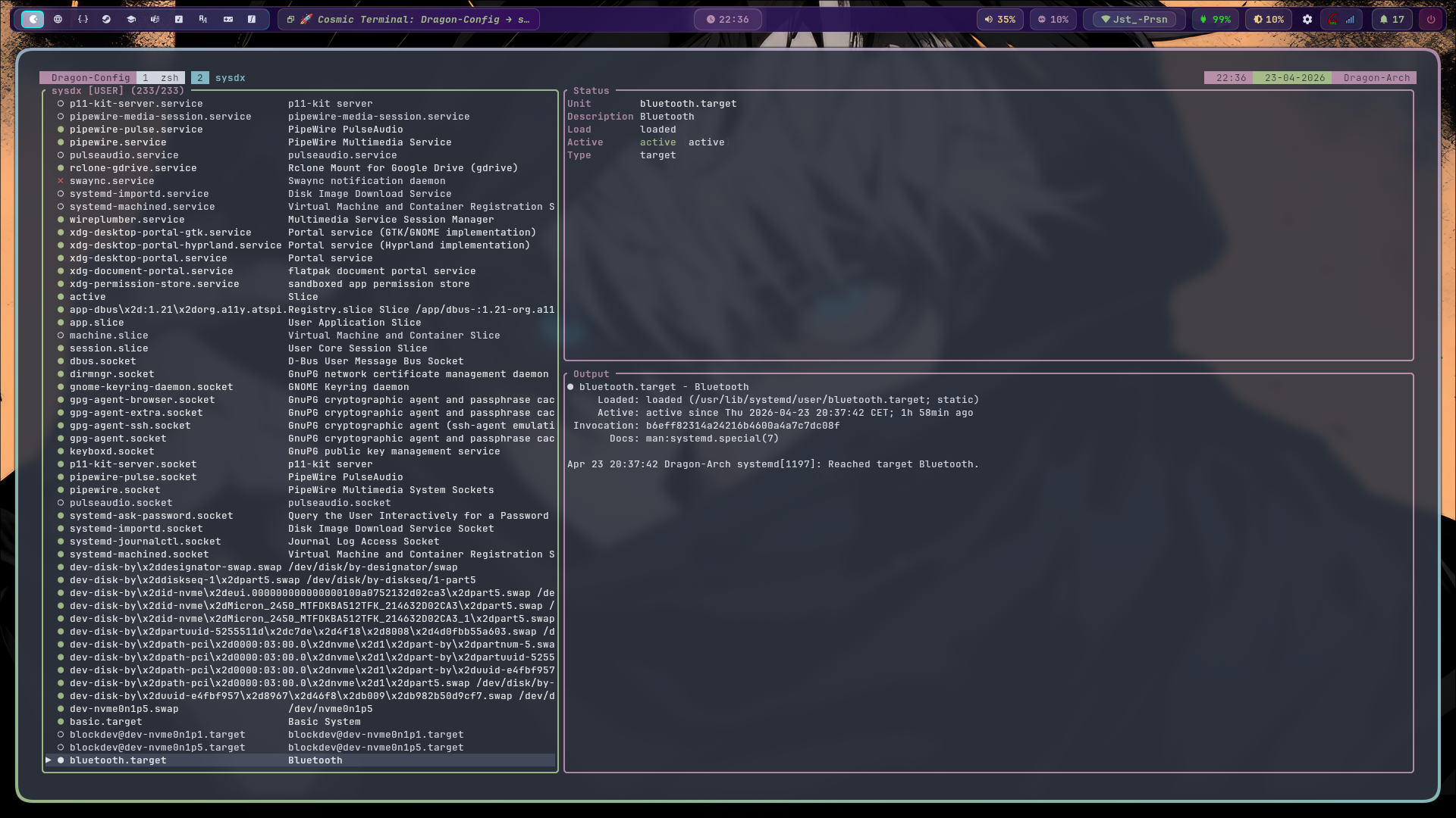 sysdx status panel