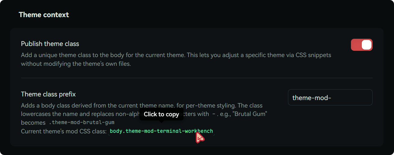 Theme class