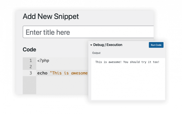 Code Snippets editor