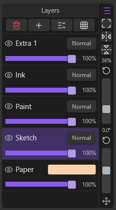 Layer settings on left sidebar