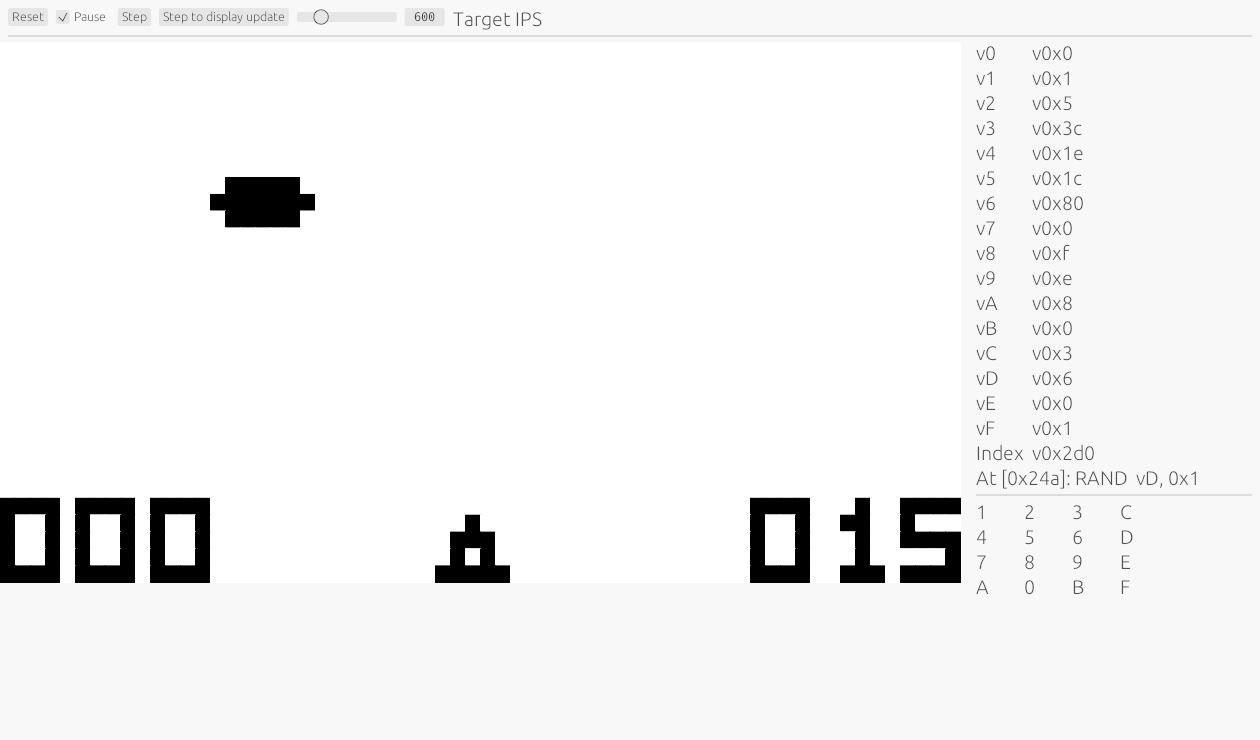 Screenshot of the emulator