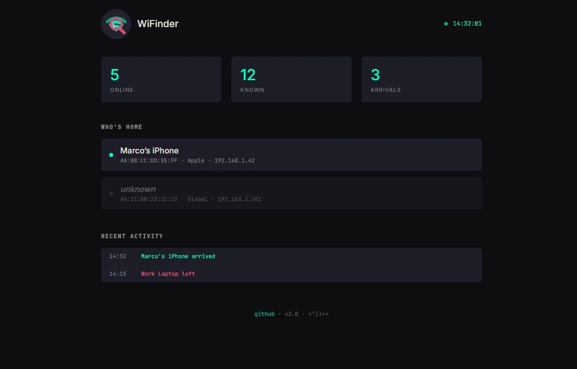 WiFinder Web UI