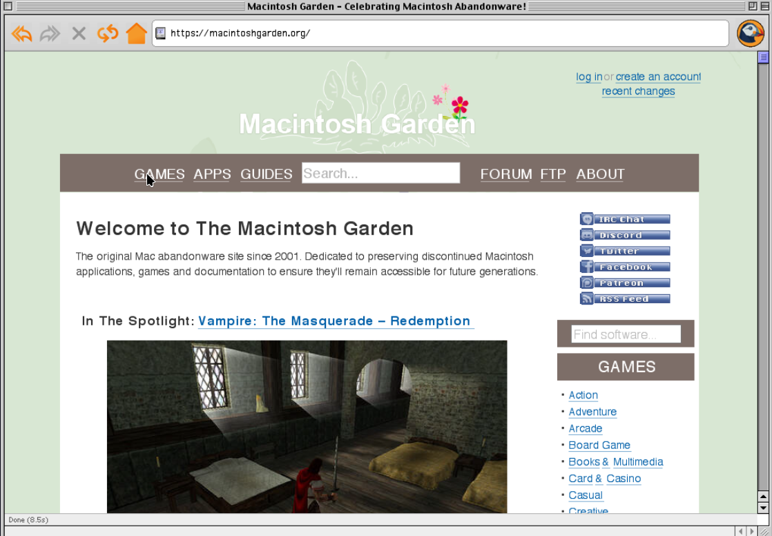 macintoshgarden.org rendering over HTTPS with images and styling