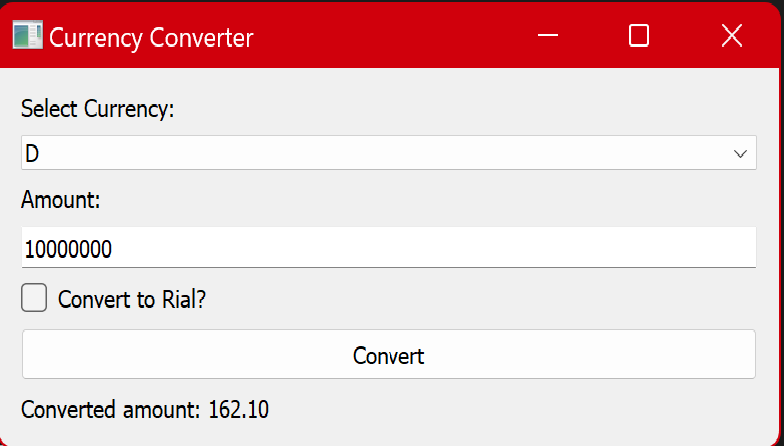 Currency Converter GUI