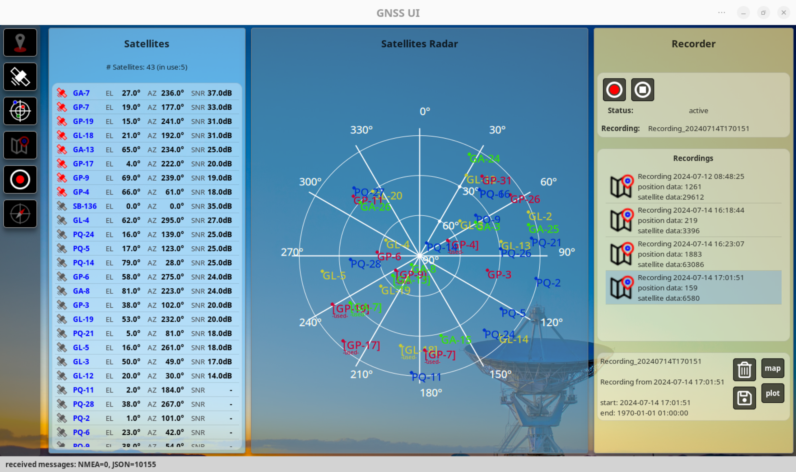 Satellites and Recording