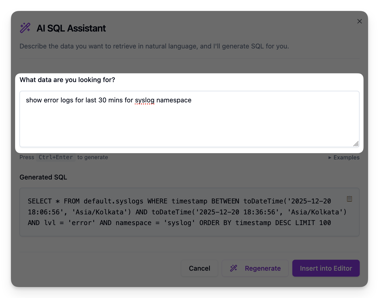 AI Query Assistant