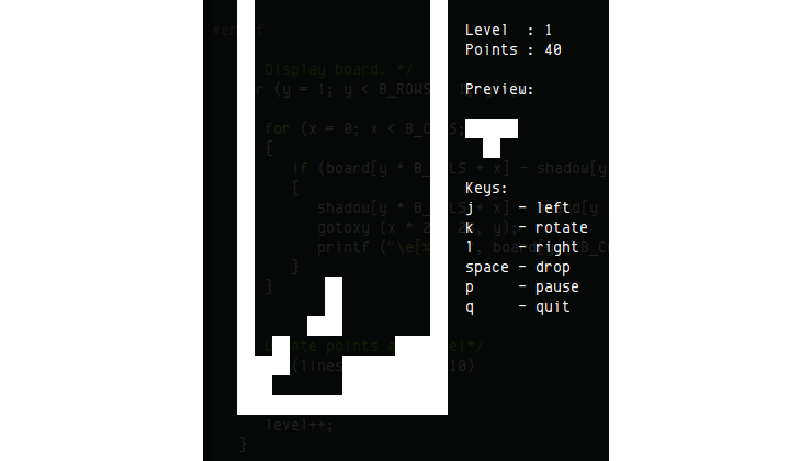 ASCII Image of Micro Tetris