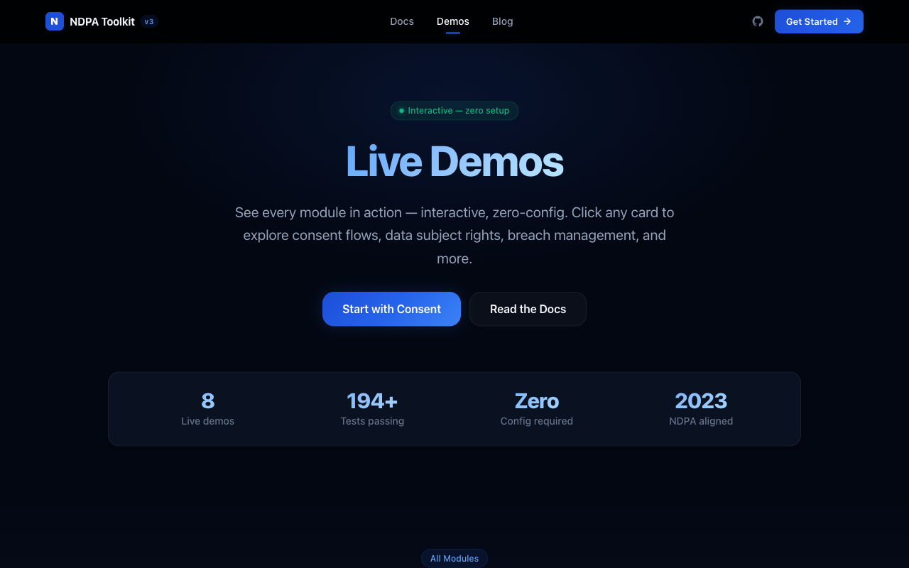 8 interactive live demos — zero setup required