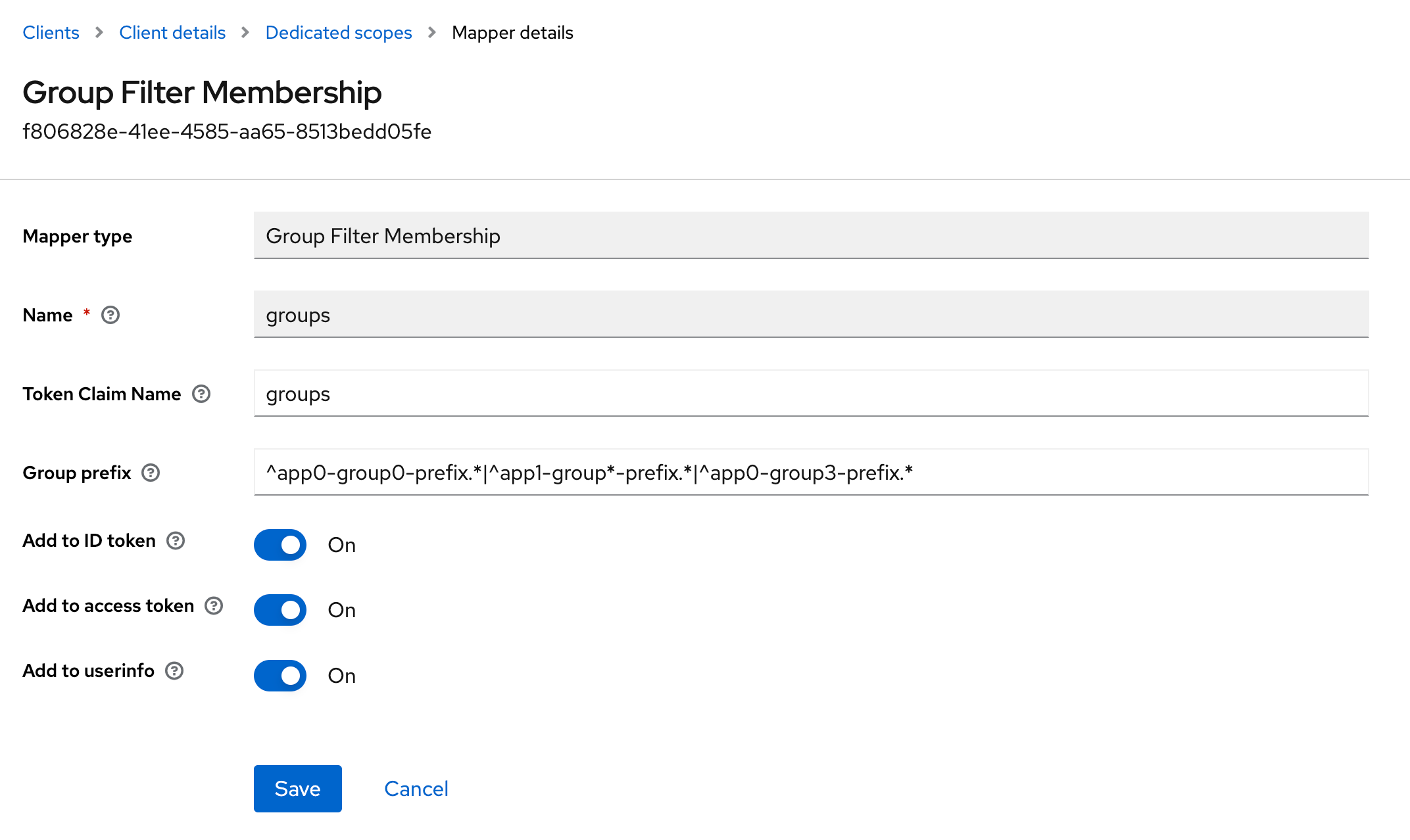 Addding Group Filter Membership mapper