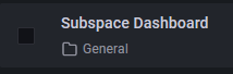 Select the Subspace Dashboard