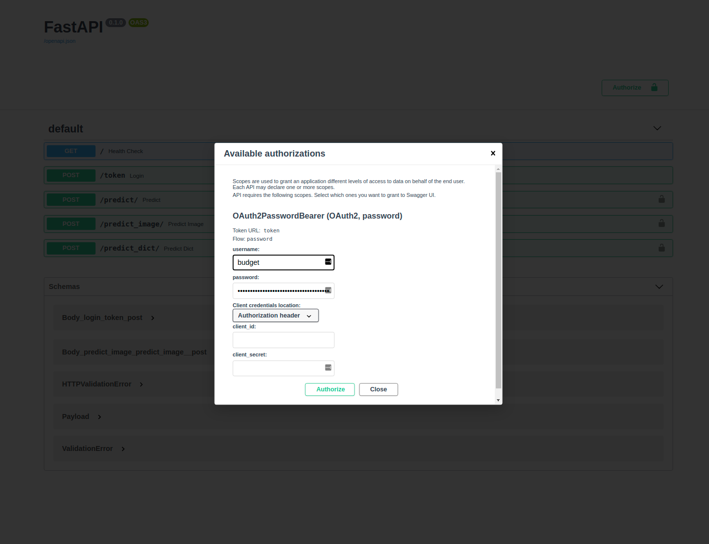 Password protected endpoints