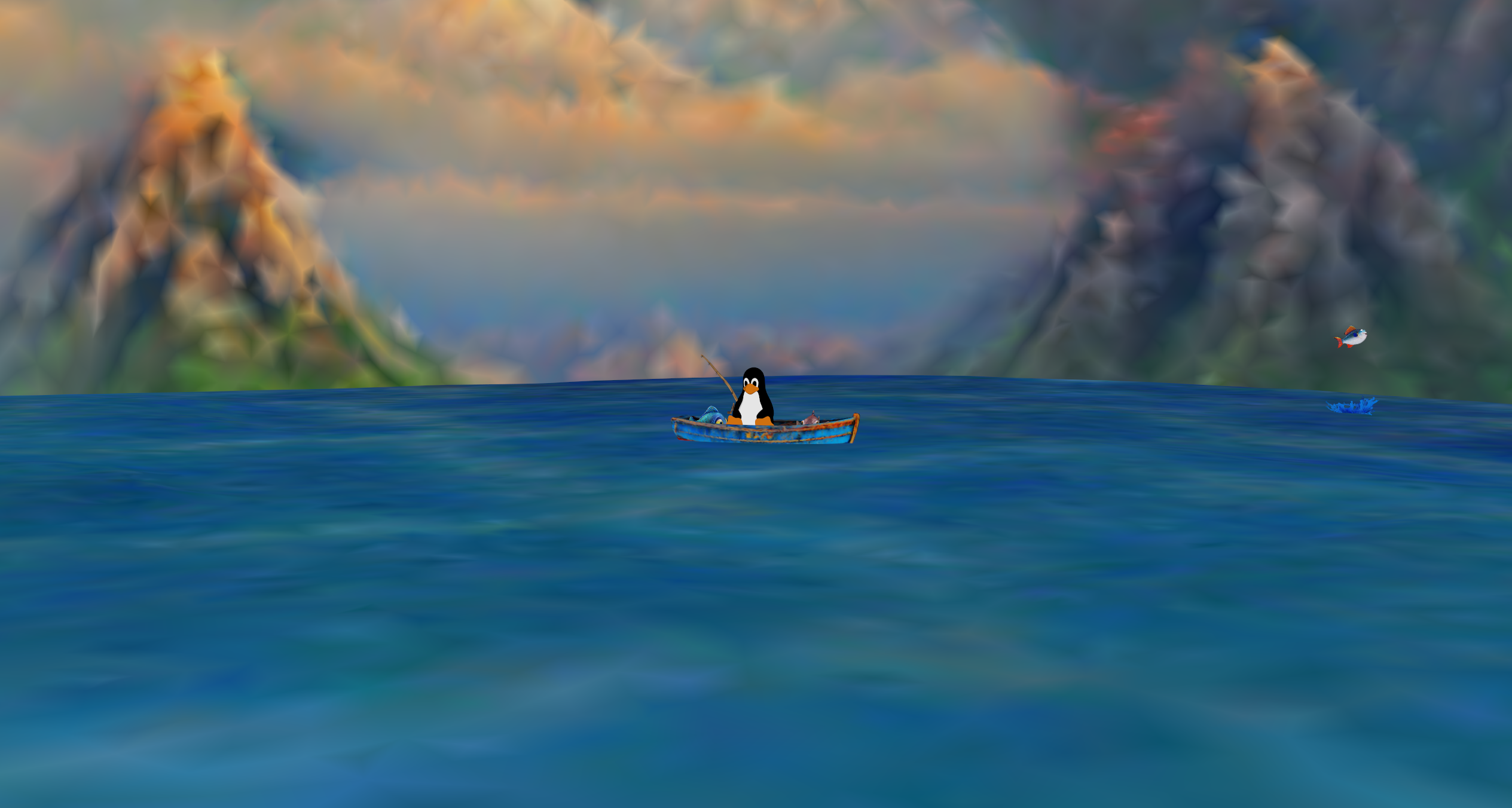 Screenshot of the Tux Fishing game