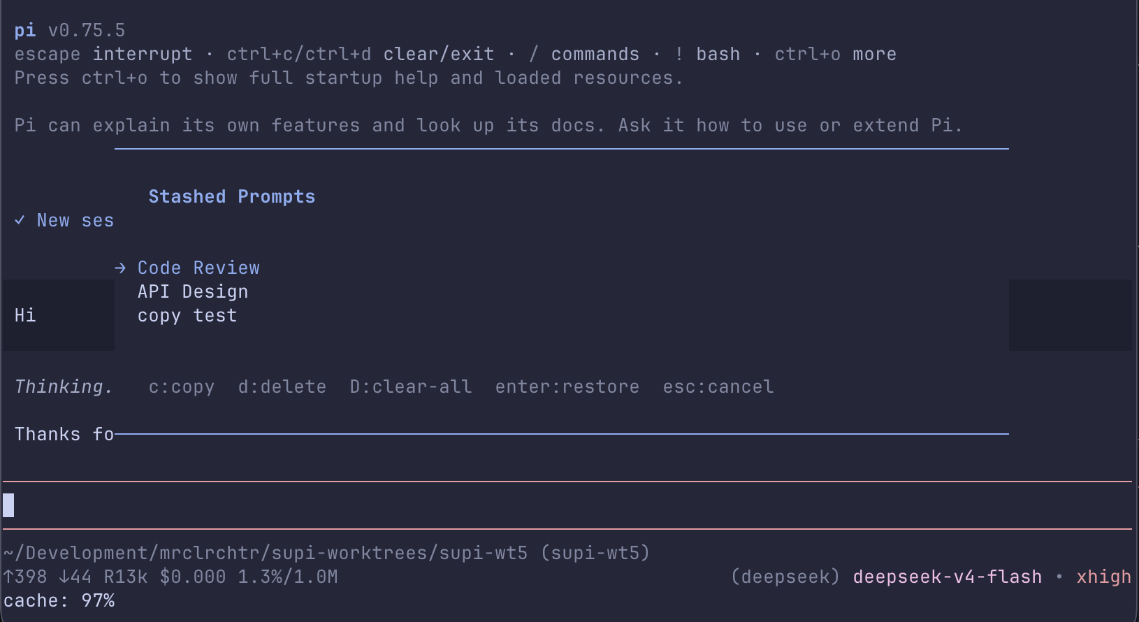 Stash picker overlay