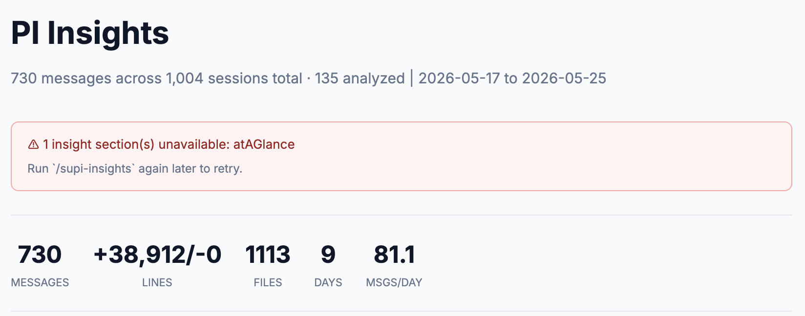 Insights HTML report detail